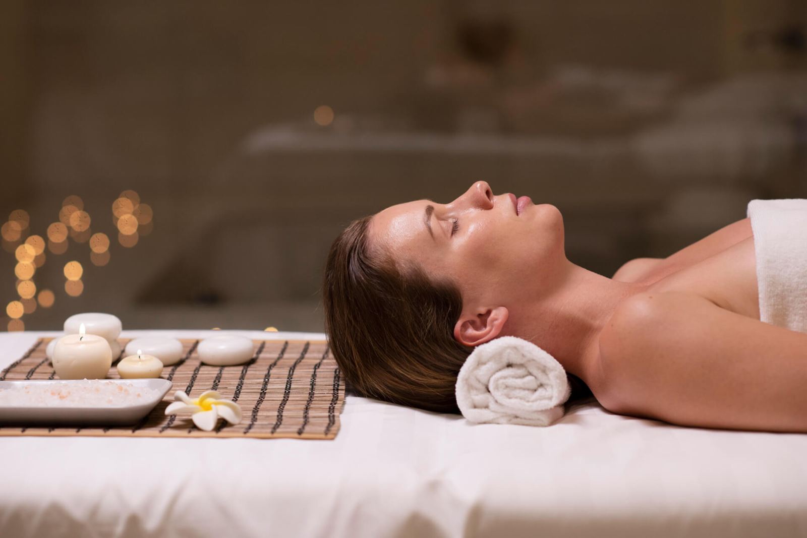Sample photo: a guest during a spa treatment